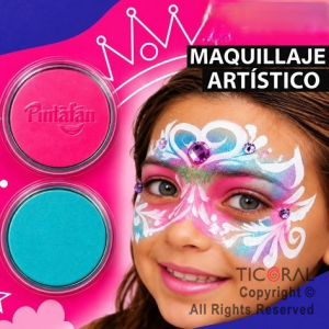 MAQUILLAJE ARTISTICO TURQUESA LILA (2 - 4 GR) (PACK X 3 BLISTERS)